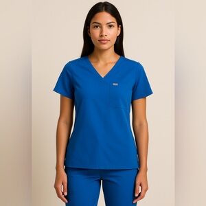 FIGS Women’s Catalina Blue Scrub Top  XXS